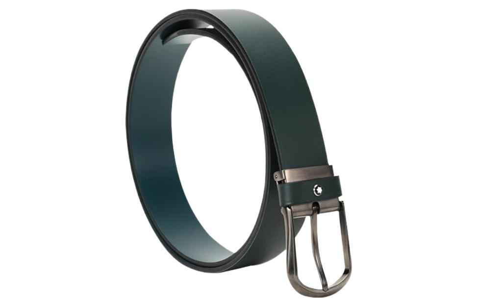 

MONTBLANC Мужской ремень из коровьей кожи зелёный шириной 3,5 см, Green
