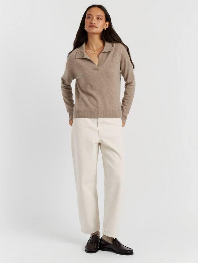 

Вязаный джемпер с воротником из шерсти Chinti & Parker, Warm Oatmeal