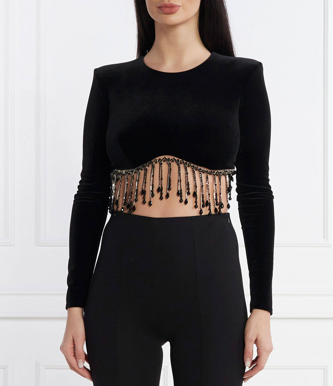 

Блуза Elisabetta Franchi Cropped Fit, черный