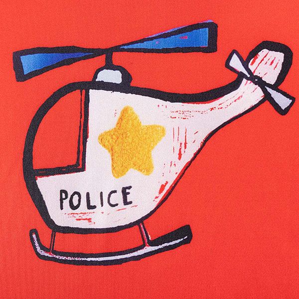 Детский пижамный комплект с длинным рукавом Police adventure, дизайн с патрульными машинами и вертолетом Mykids-Usa — фото 3