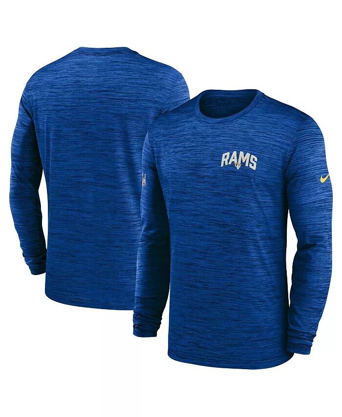 

Мужская футболка с длинным рукавом Royal Los Angeles Rams Velocity Athletic Stack Performance Nike