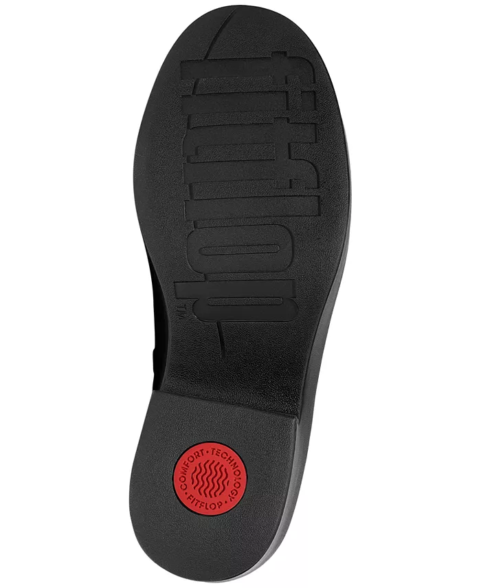 Женские ботильоны на платформе с кожаным верхом и каблуком Fitflop, черный — фото 3