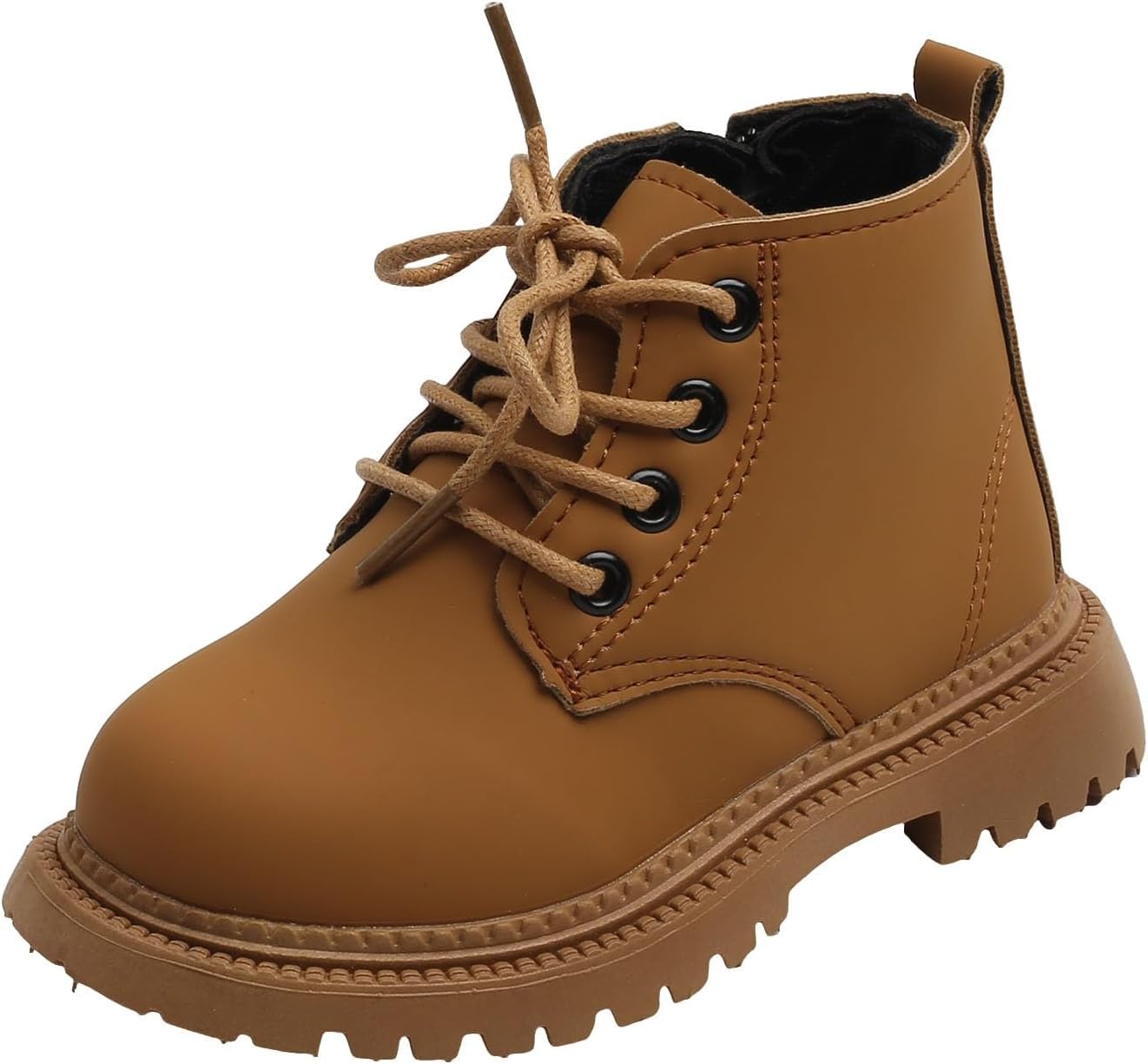 

Детские походные ботинки IWIHMIV для девочек и мальчиков, противоскользящие рабочие ботинки, повседневные ботильоны на шнуровке с боковой молнией, Yellow