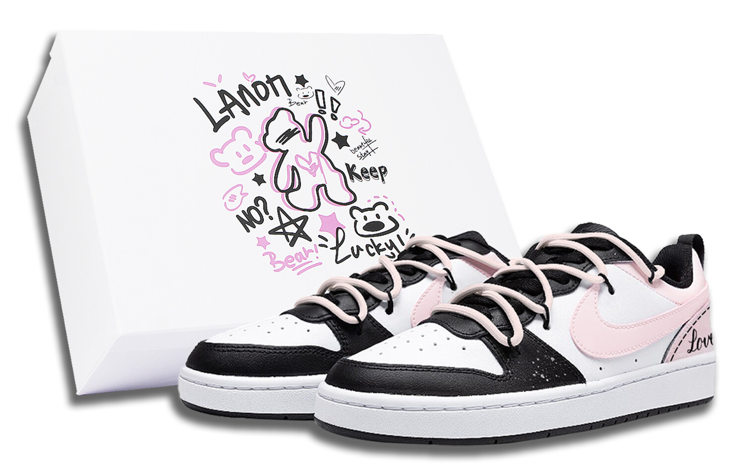 

Кроссовки Nike Court Borough Skateboard Shoes Women's Low-Top Black, Белый, Кроссовки Nike Court Borough Skateboard Shoes Women's Low-Top Black