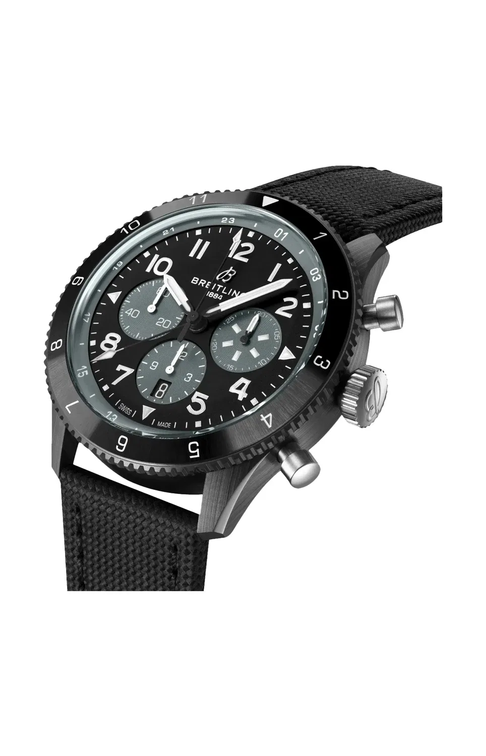 СУПЕР АВИ B04 ХРОНОГРАФ GMT 46 МОСКИТО НОЧНОЙ ИСТРЕБИТЕЛЬ - SB04451A1B1X1 BREITLING, черный — фото 3