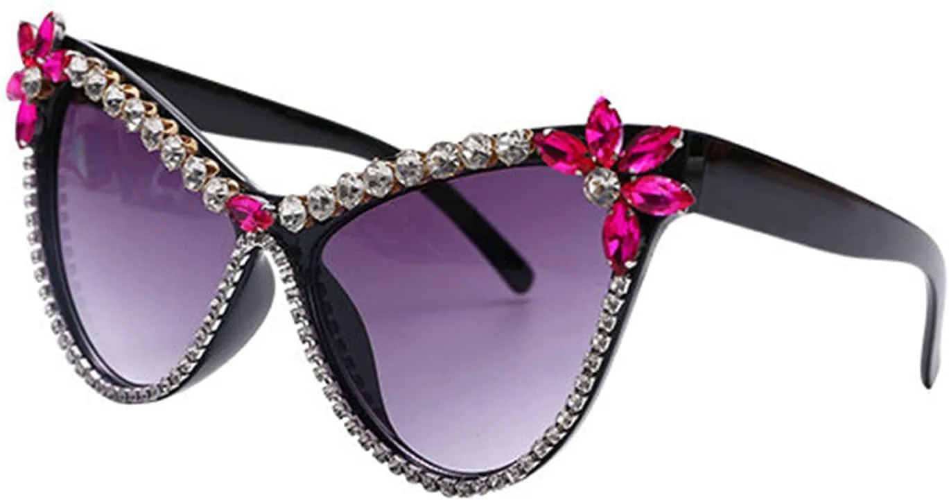 

Солнцезащитные очки Willochra Oversized Diamond Sunglasses Women Rhinestone Cat Eye Sunglasses Female Sparkling Party Sunglasses Eyewear, 2pcs-gary&leopard