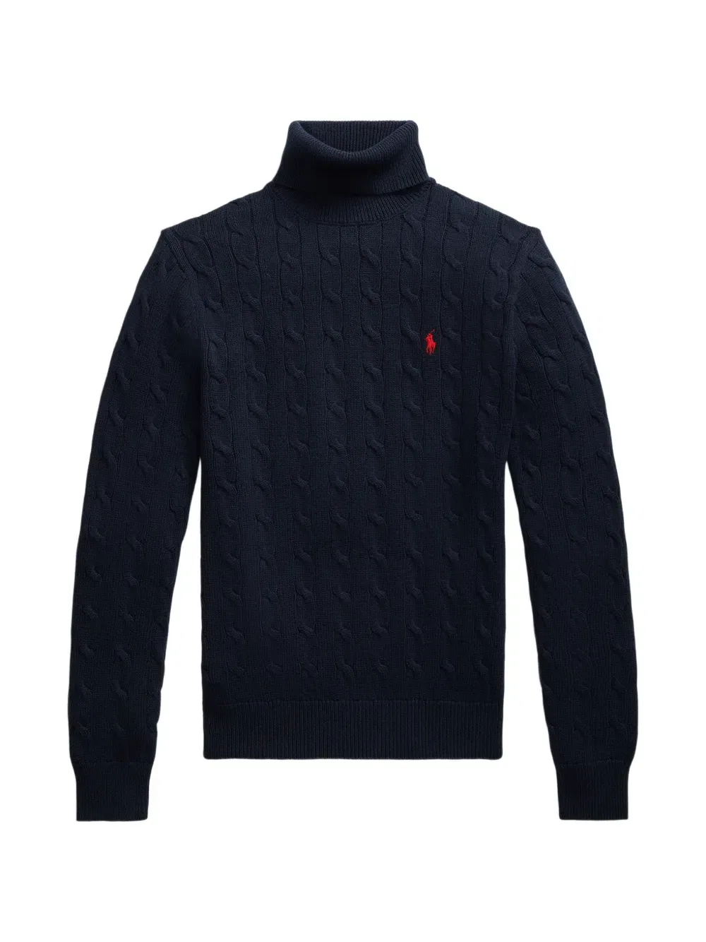 Свитер с высоким воротником крупной вязки Polo Ralph Lauren, синий
