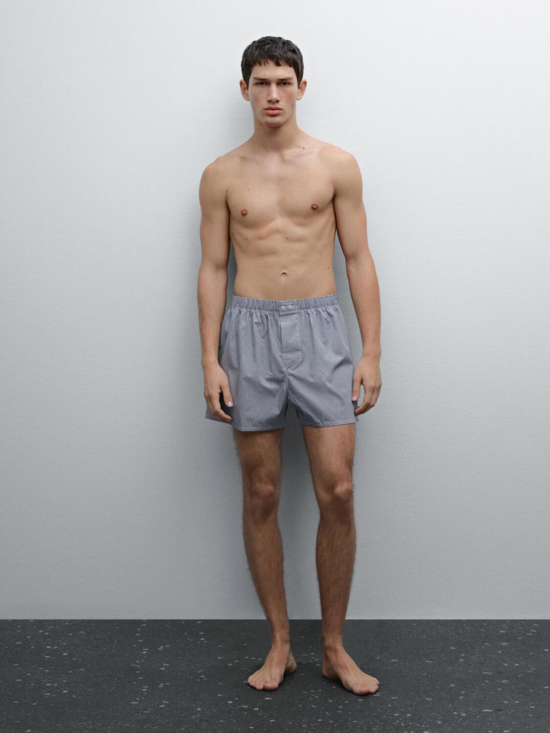 

Мини-Боксеры в клетку Gingham Massimo Dutti, темно-синий