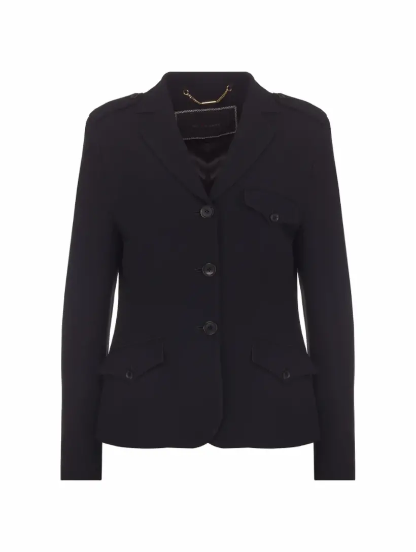 

Однобортный жакет из крепа Kiton, черный