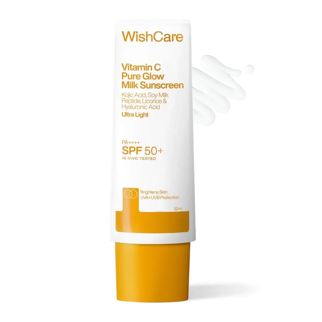 Солнцезащитный крем WishCare Vitamin C Pure Glow Milk SPF 50 PA++++, 50 г Wishcare