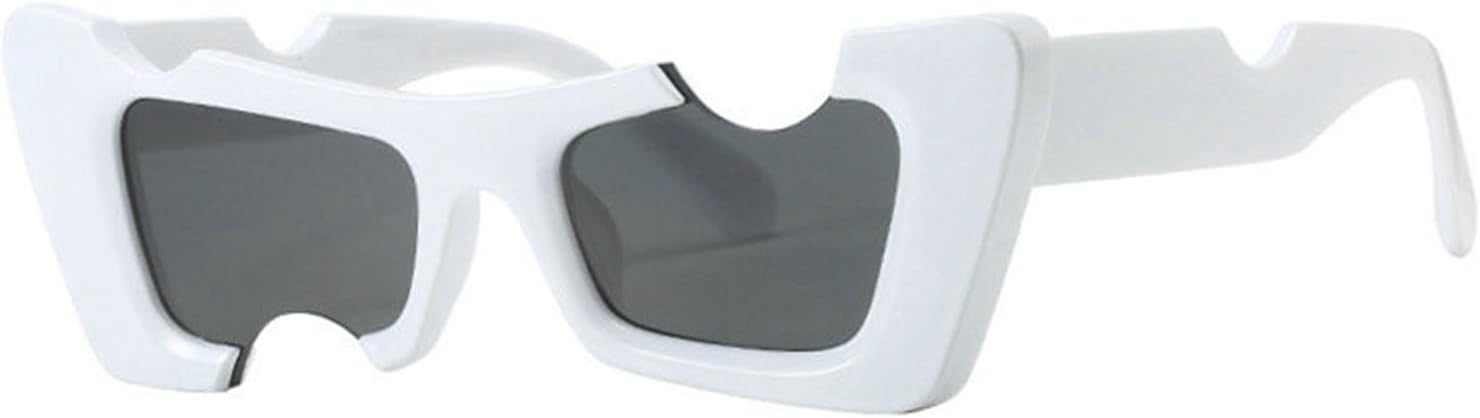 

Винтажные солнцезащитные очки «кошачий глаз» неправильной формы для женщин, модные солнцезащитные очки в стиле хип-хоп для мужчин, очки в стиле панк Y2K, белые очки S67 helena, White