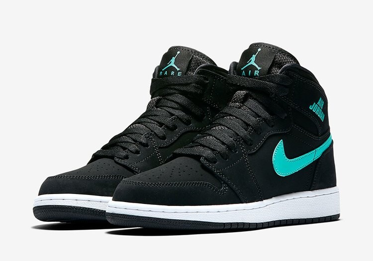 Кроссовки Air Jordan 1 Retro High BG 'Hyper Jade', черный — фото 2