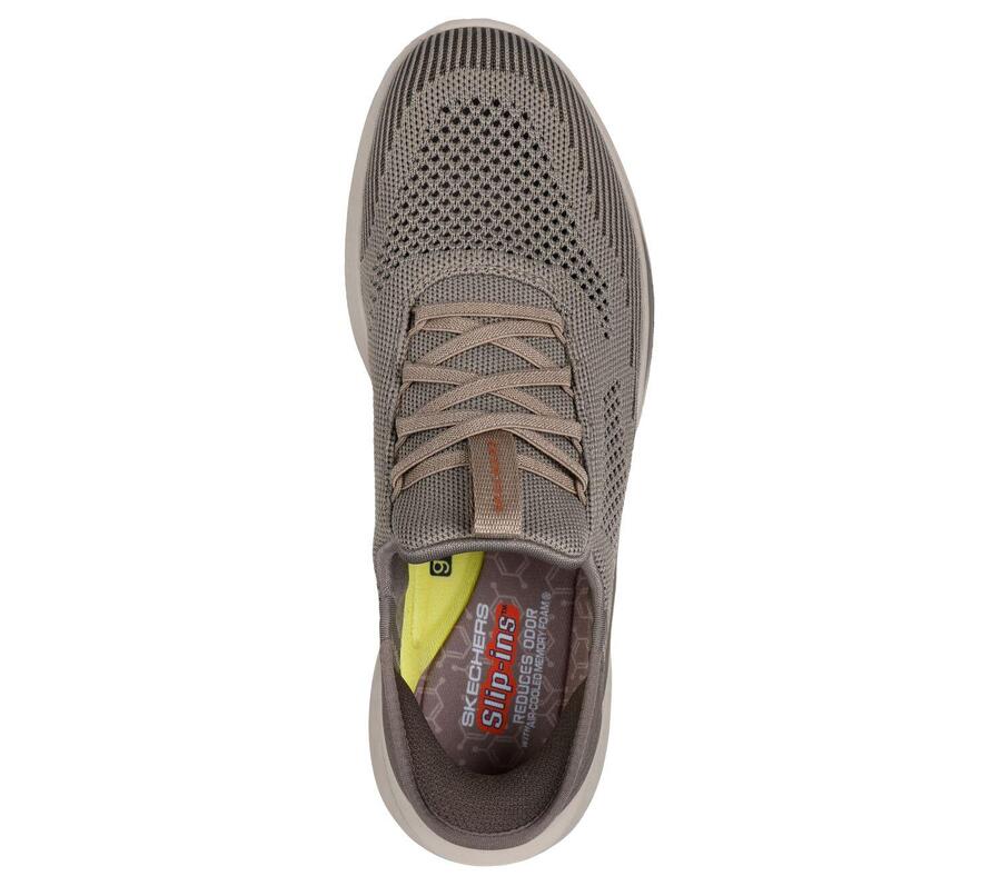 SKECHERS Мужские кроссовки SLADE QUINTO цвета хаки/коричневый — фото 2