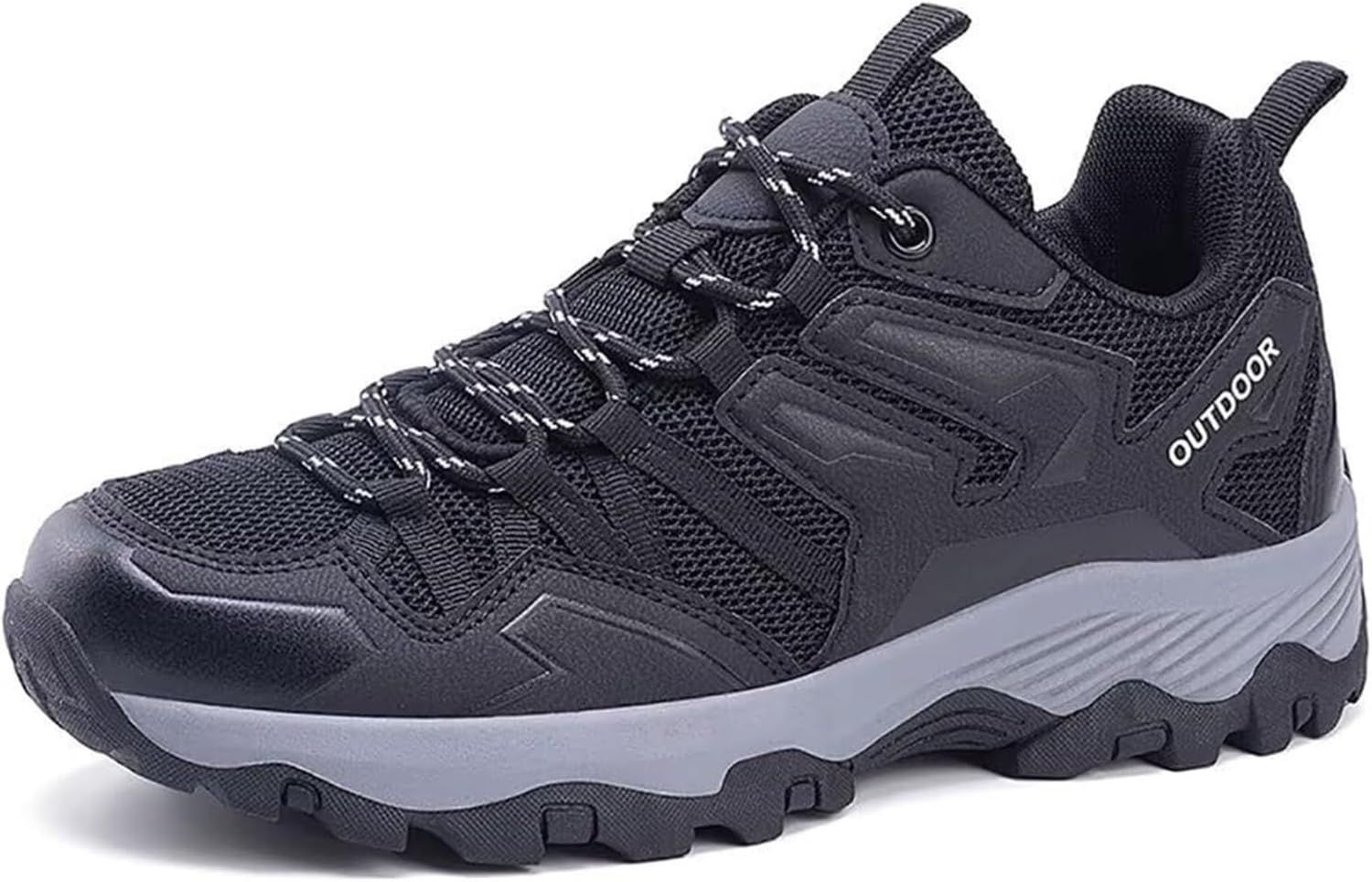 

Мужские дышащие кроссовки для походов с сеткой и шнуровкой, легкие спортивные кроссовки для трекинга, ходьбы, работы и бега Generic, черный