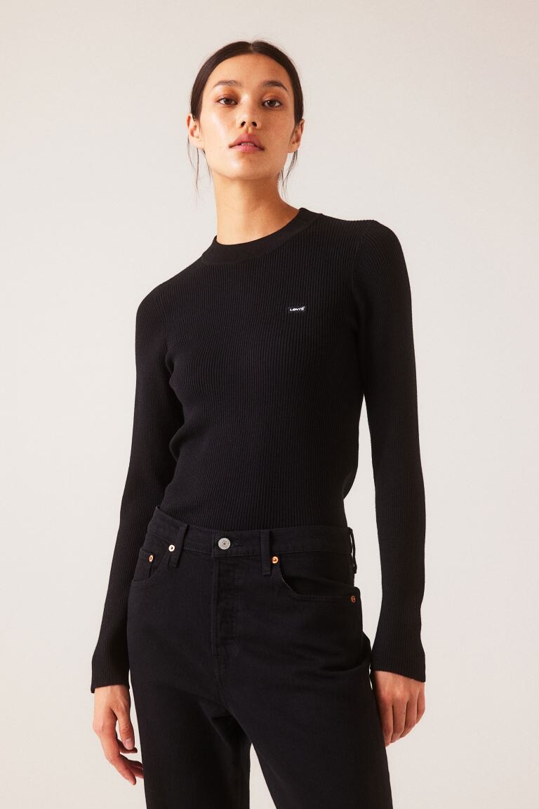 

Свитер в рубчик с круглым вырезом Levi'S, черный