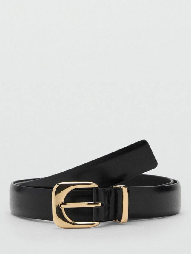 

Ремень Maxima с квадратной пряжкой Mango, Black