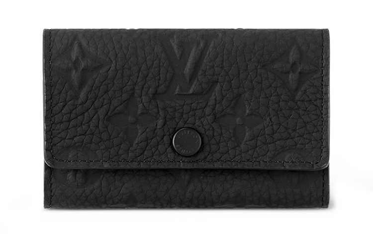

LOUIS VUITTON Кожаный ключница с аппликацией из бычьей кожи мужская черная