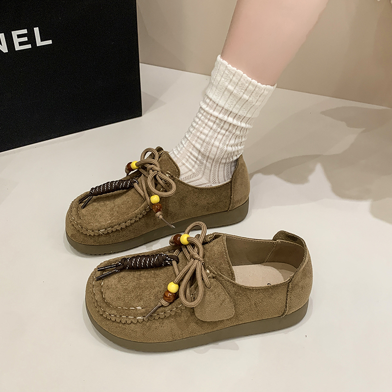 WUJI Полностью закрытые ботинки в стиле Birkenstock повседневные шнурованные гоммино лоферы с низким подъемом без подкладки - хаки, цвет Khaki — фото 2