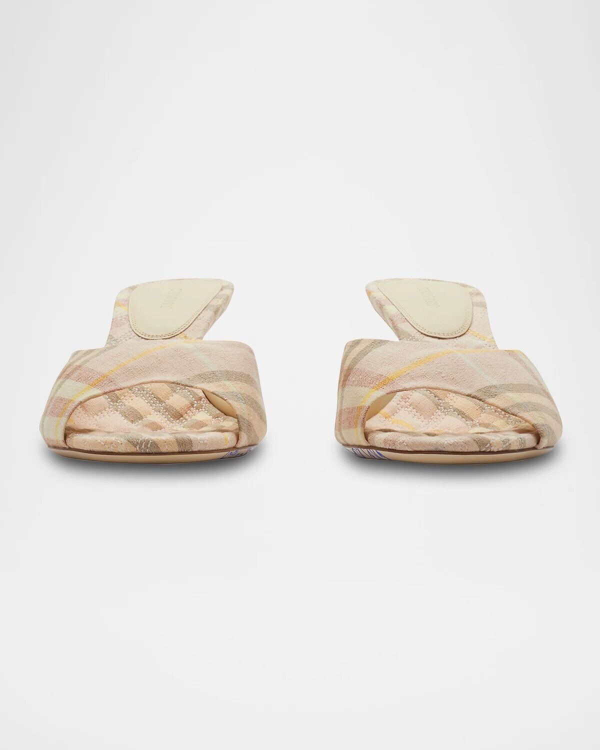 Льняные мюли Mews в клетку Burberry, цвет Teacup Ip Check — фото 3