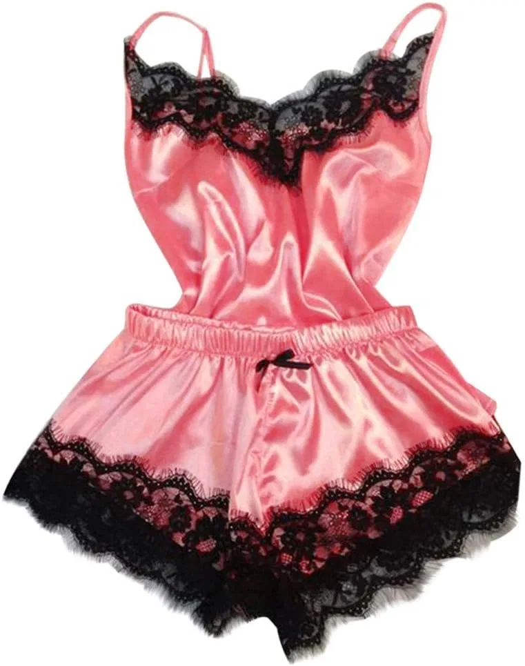 Комплект пижамы Satin Pajamas, шелк, Watermelon Red