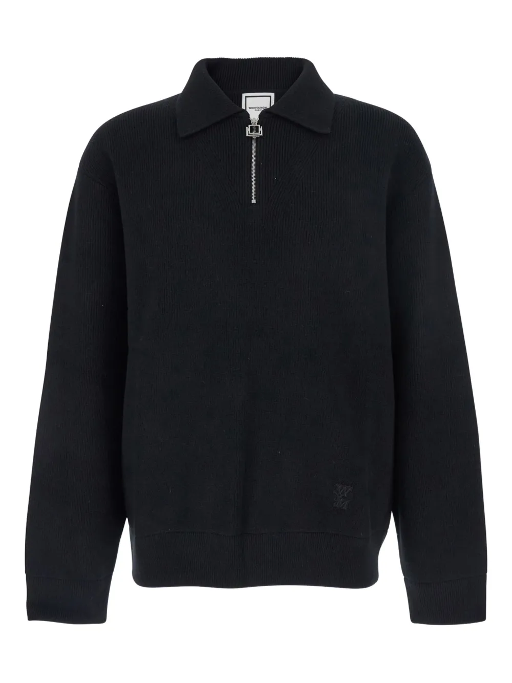 

Свитер поло с воротником на молнии Wooyoungmi, черный