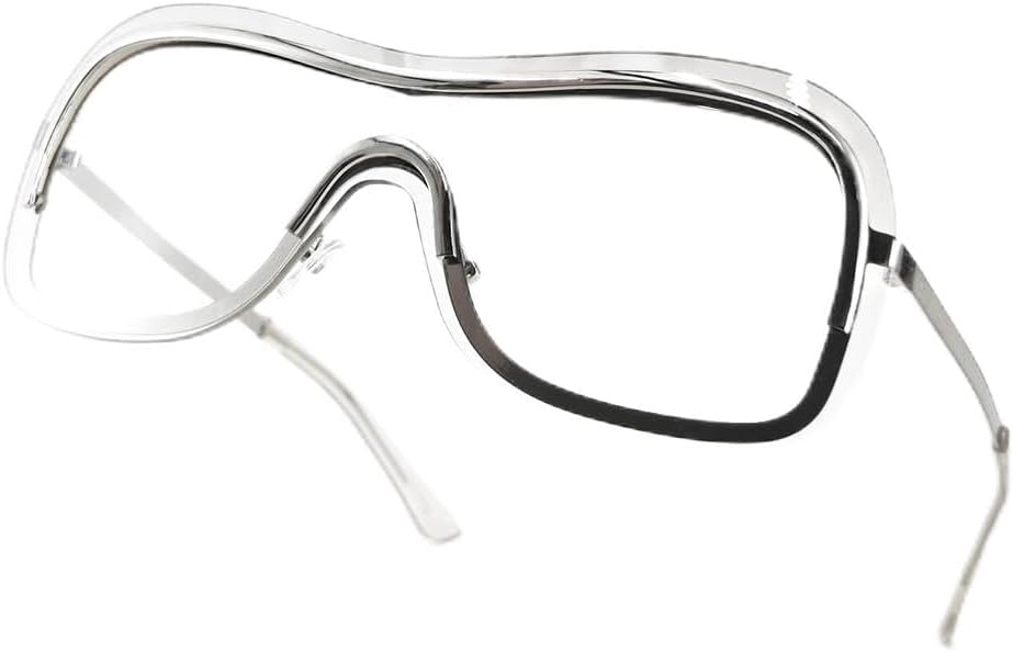 

Солнцезащитные очки Y2k с широкими дужками и массивными металлическими оправами в стиле ретро 90-х, футуристические солнцезащитные очки UV400 LA042 Laemzinv, A1 | Grey