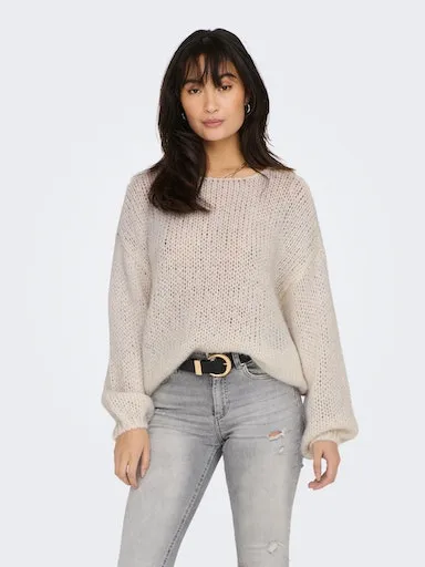 

Only свитер с круглым вырезом "ONLNORDIC LIFE LS O-NECK KNT NOOS", цвет Pumice Stone