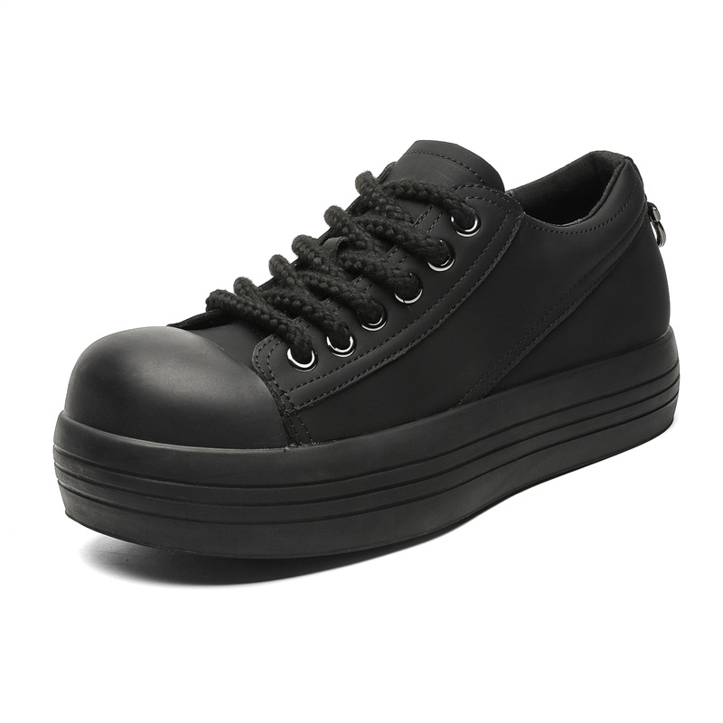 

WEISHIBANGWEI Мужские черные скейтерские кеды на скрытой платформе, цвет Black Hidden Wedge
