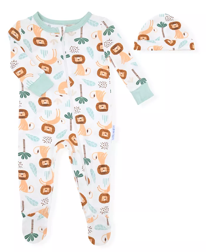 

Комплект для мальчиков: боди с принтом и шапочка (2 предмета) Max & Olivia, зеленый