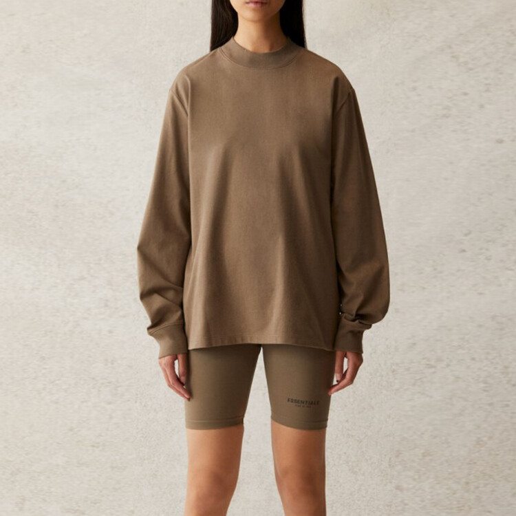 Футболка унисекс серо-коричневый Fear Of God Essentials, коричневый — фото 3