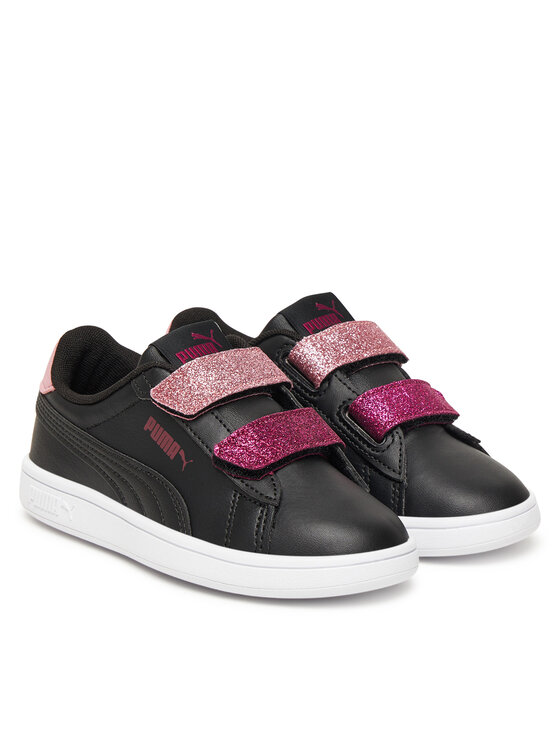 Кроссовки Smash 3.0 L Glitter Velcro V Ps 395609 07 Puma, чёрный — фото 2