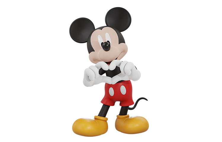 

Классический Микки Маус в виде сердца, фигурка в стиле трендового масштаба, настольные украшения, коллекционная игрушка модных фигурок 15 см Disney, Classic Bixin Mickey 15cm