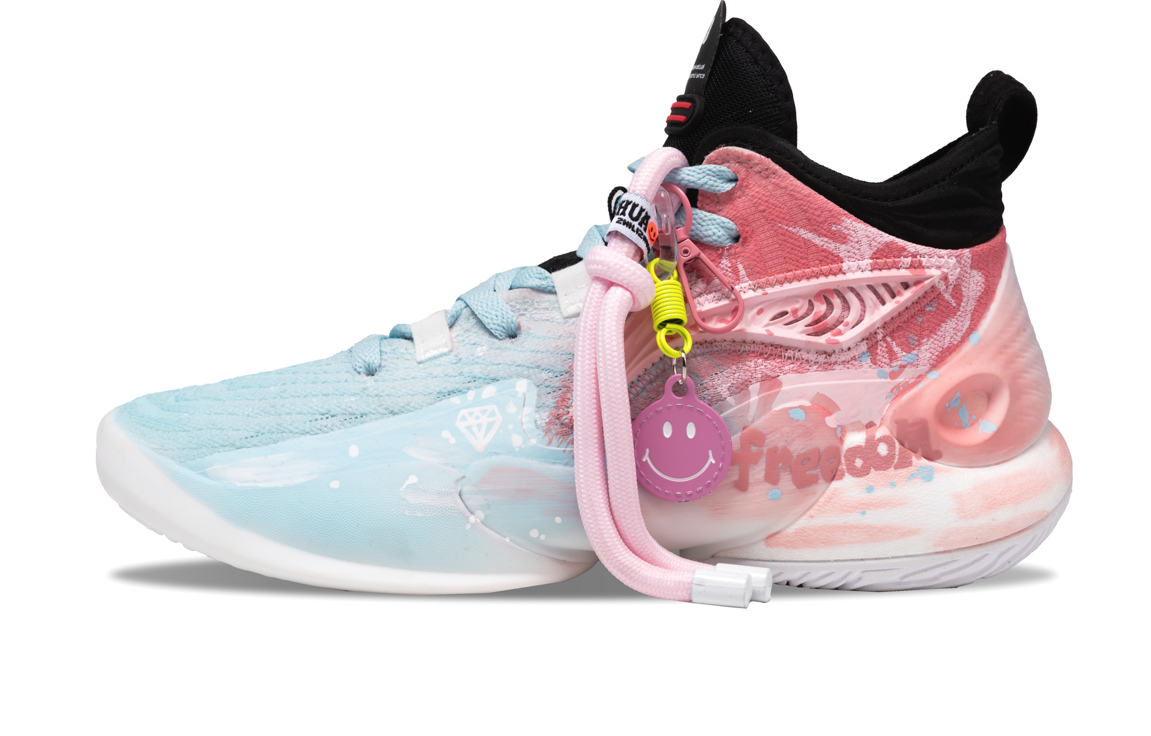 

LINING Баскетбольные кроссовки YuShuai 18 Cushioning Support Rebound High-Top мужские, розово-синие