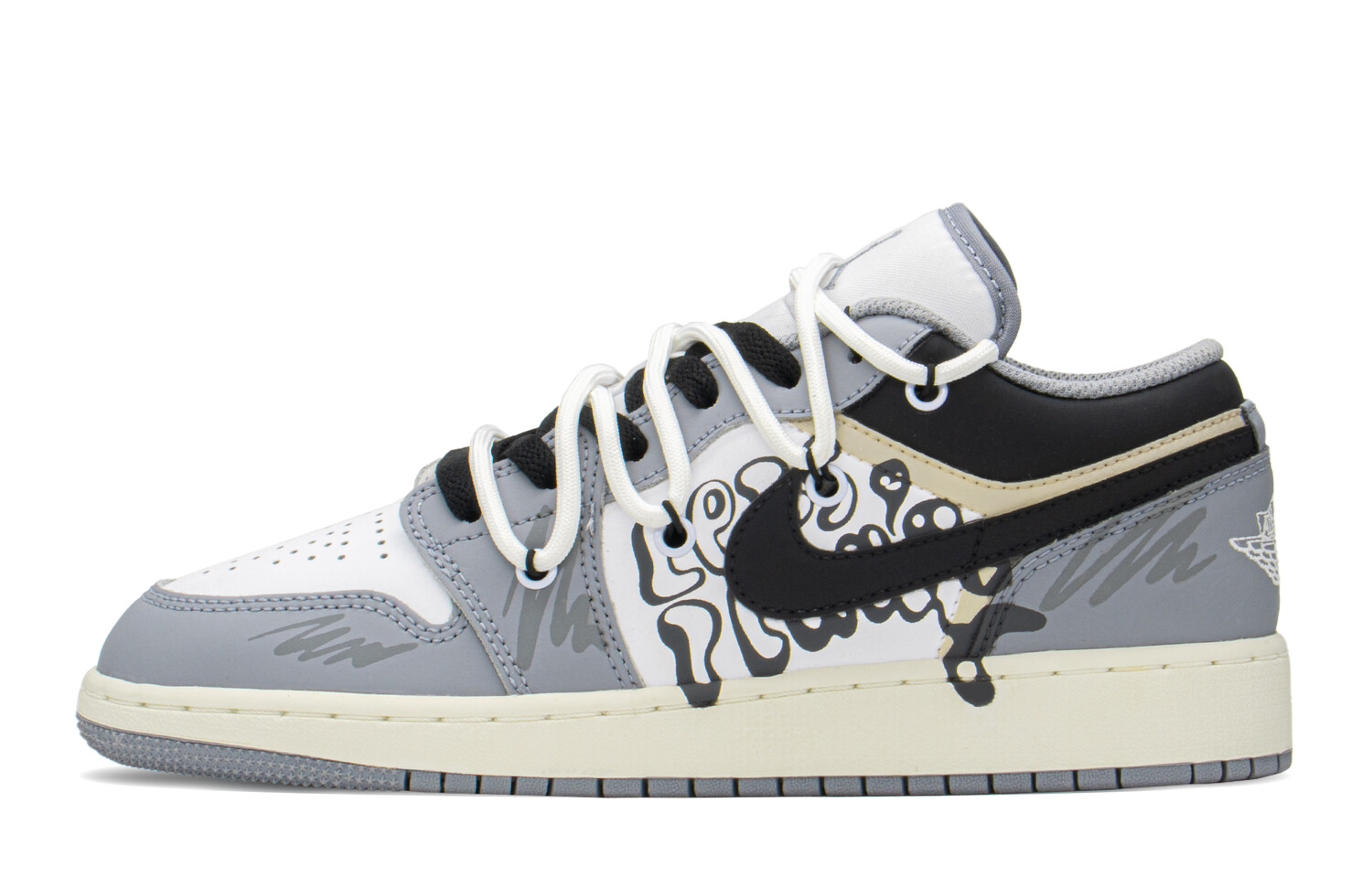 

Кроссовки Air JORDAN 1 Vintage Basketball Shoes Women's Low-Top Gray White