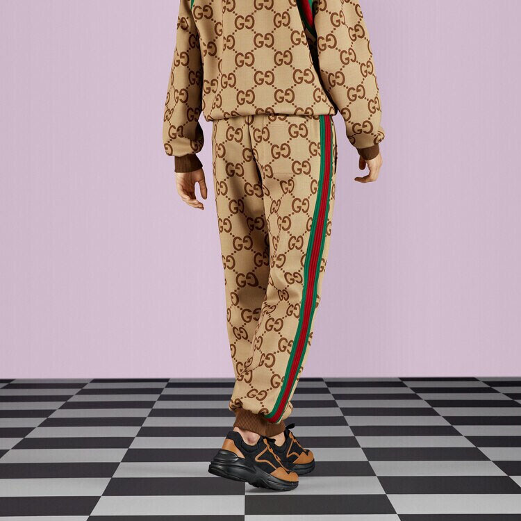 Штаны спортивные Gucci Jumbo мужские, коричневый — фото 4