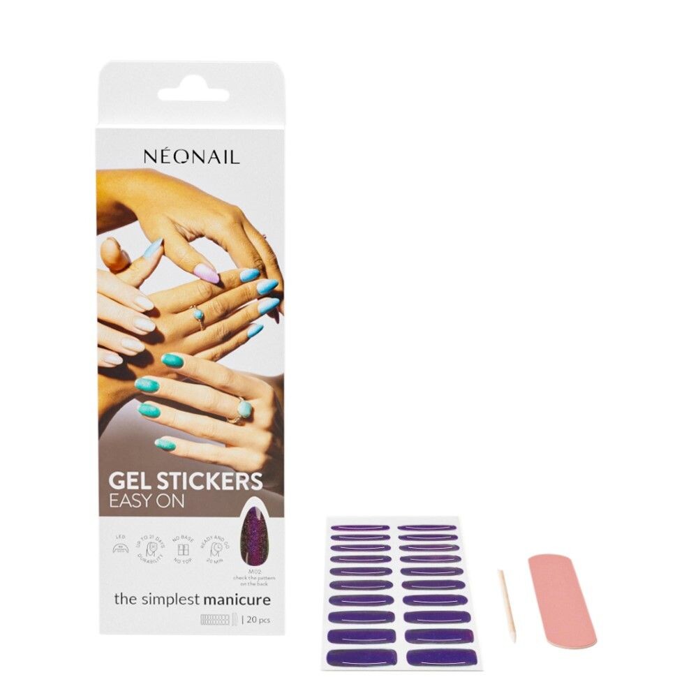 

Гибридный лак в наклейке Neonail Easy On M02, 20 шт