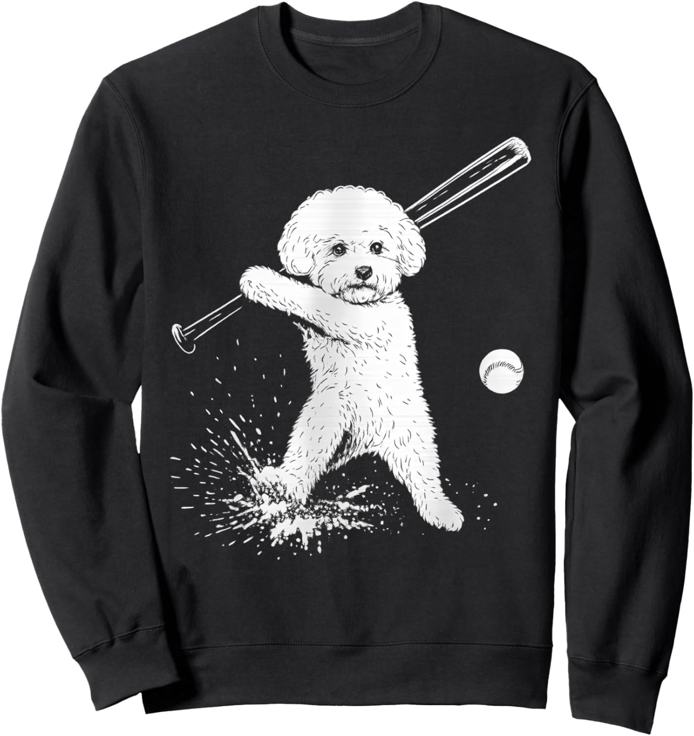 

Толстовка с изображением бишон фризе, бейсбольной спортивной собаки Funny Bichon Baseball Player Dog Designs, черный