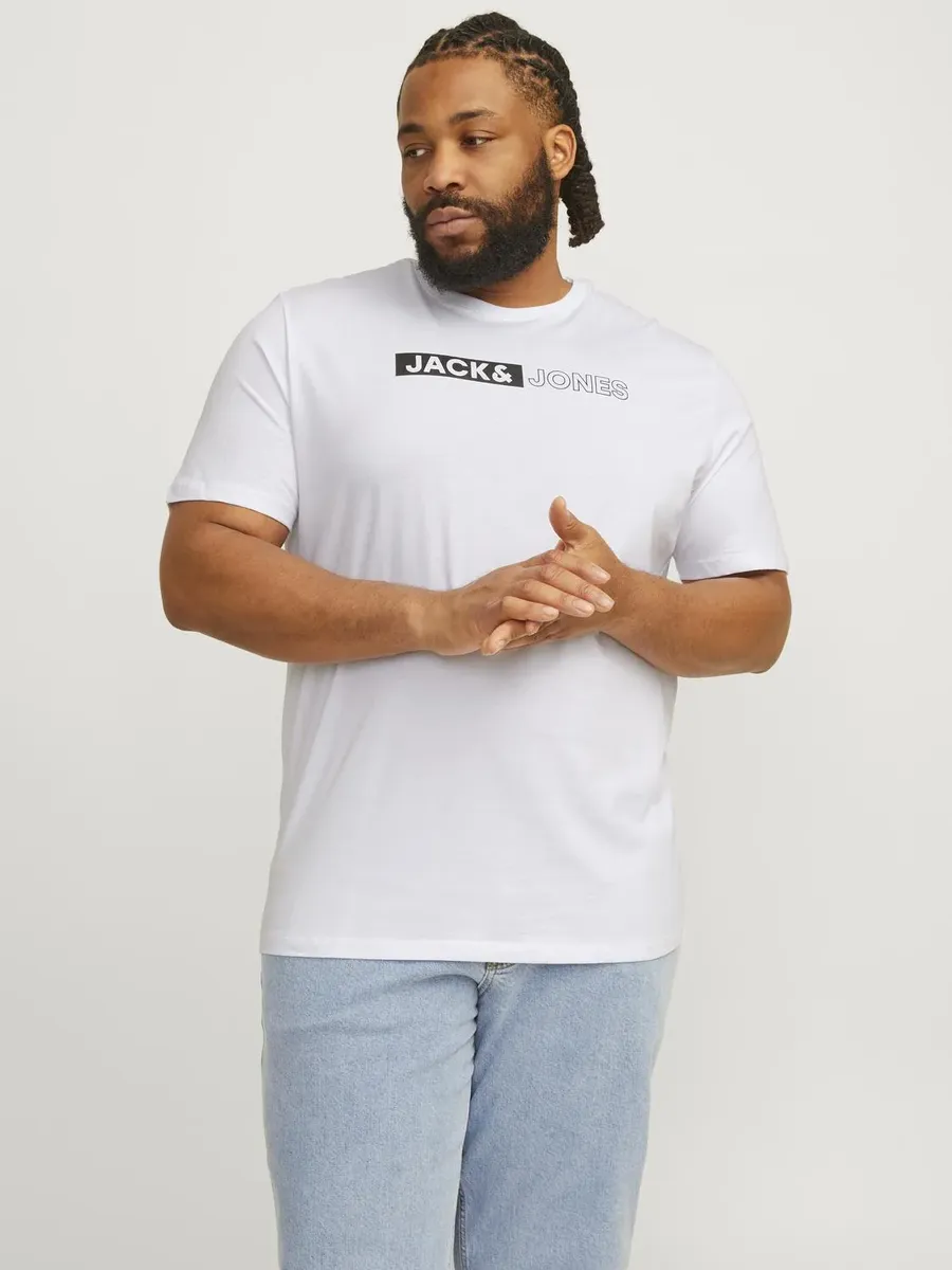 

Футболка Jack & Jones PlusSize "JJECORP LOGO TEE PLAY SS O-N NOOS PLS", белый