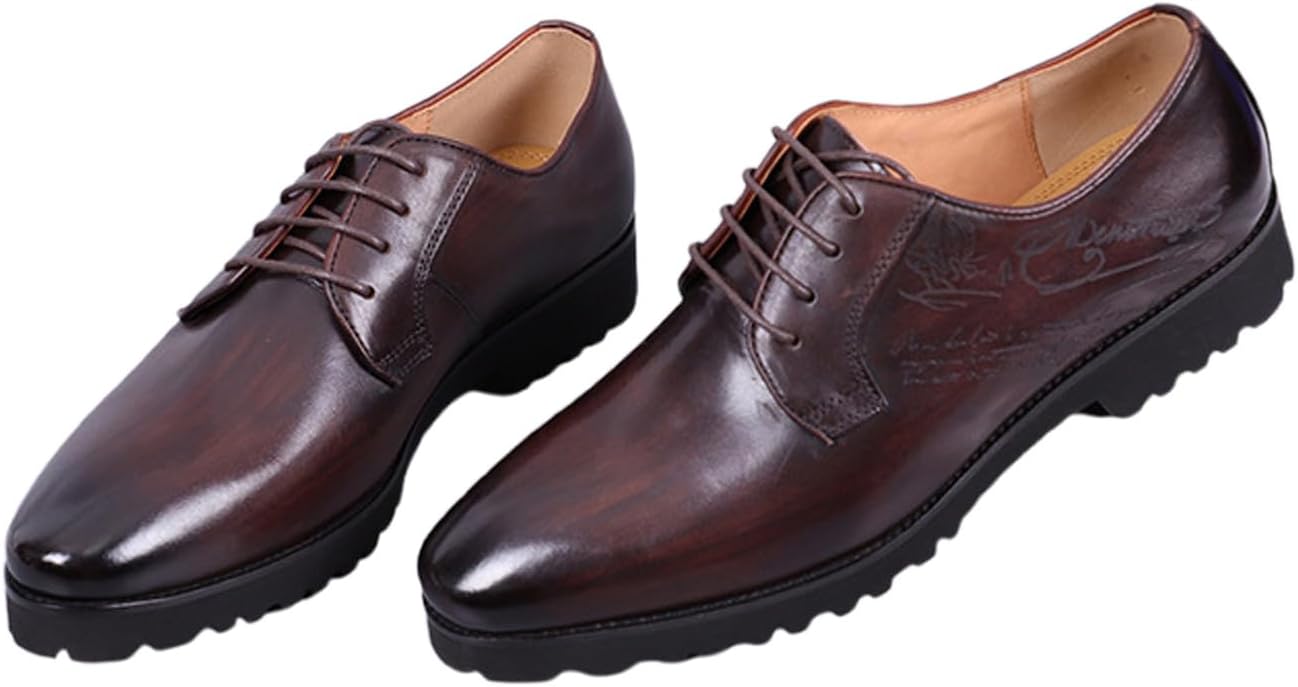 

Мужские туфли Santimon Oxford - из настоящей премиальной кожи, ручной работы, броги с крылышками, дерби-стиль, удобные туфли к костюму для свадеб, бизнеса и особых случаев, Coffee