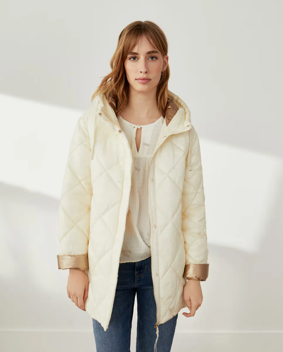 

Длинный женский легкий пуховик Southern Cotton, цвет 130 Marfil