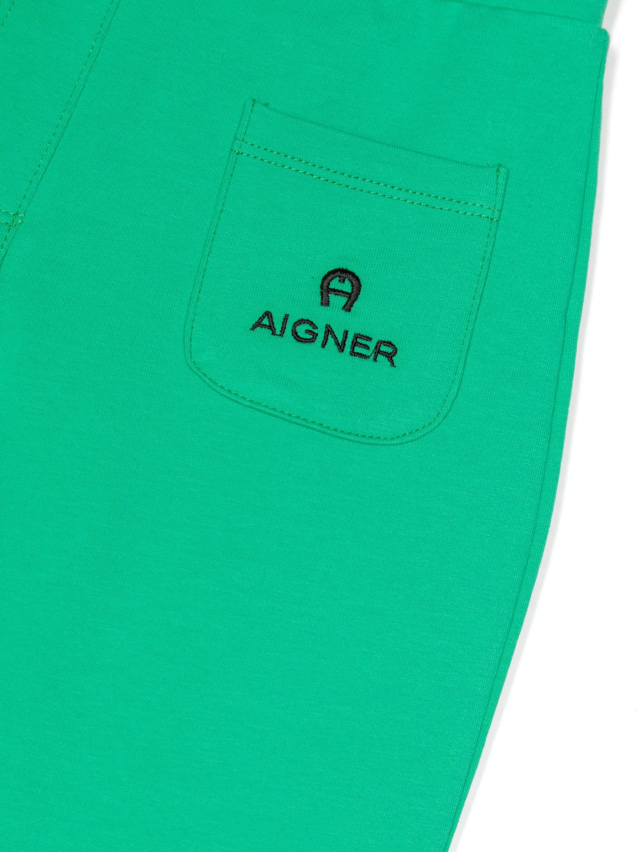 Спортивные брюки из джерси с вышитым логотипом Aigner Kids, зеленый — фото 3