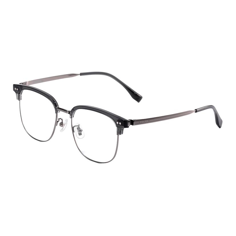 

Police Титановые квадратные очки унисекс серые, VPLQ98K-0568 Transparent Dark Gray