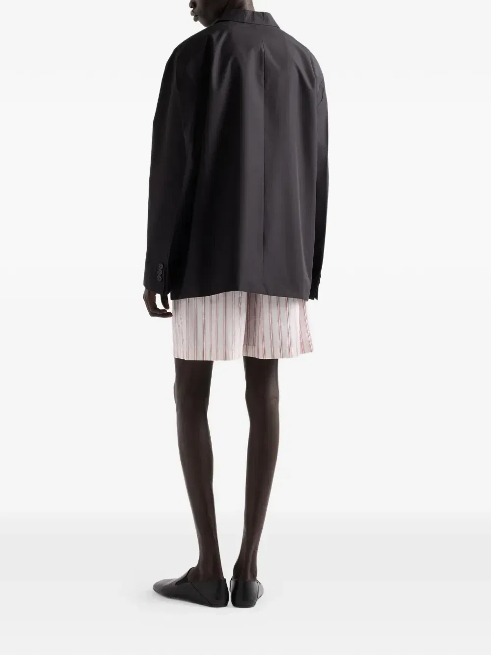 Однобортная куртка из технологичного хлопка Prada, черный — фото 3
