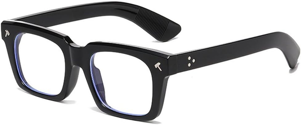 

Винтажные квадратные мужские солнцезащитные очки, модные желто-синие оттенки, защита от ультрафиолета UV400, женские трендовые очки в стиле панк с заклепками SKFGNX, Black Clear