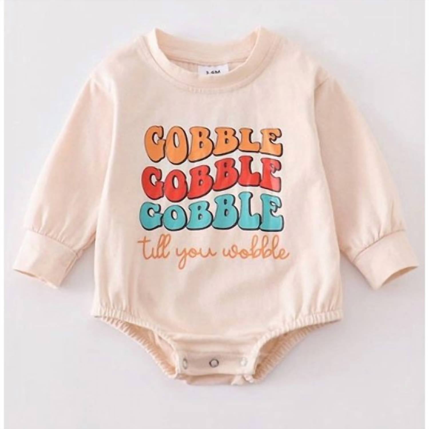 

Детский комбинезон Gobble Baby для девочек на День благодарения в светло-бежевом цвете Honeydew