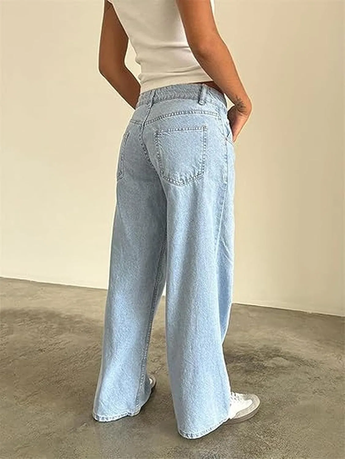 Джинсы, прямые широкие, Women's Low Rise Baggy Jeans, 19 — фото 3
