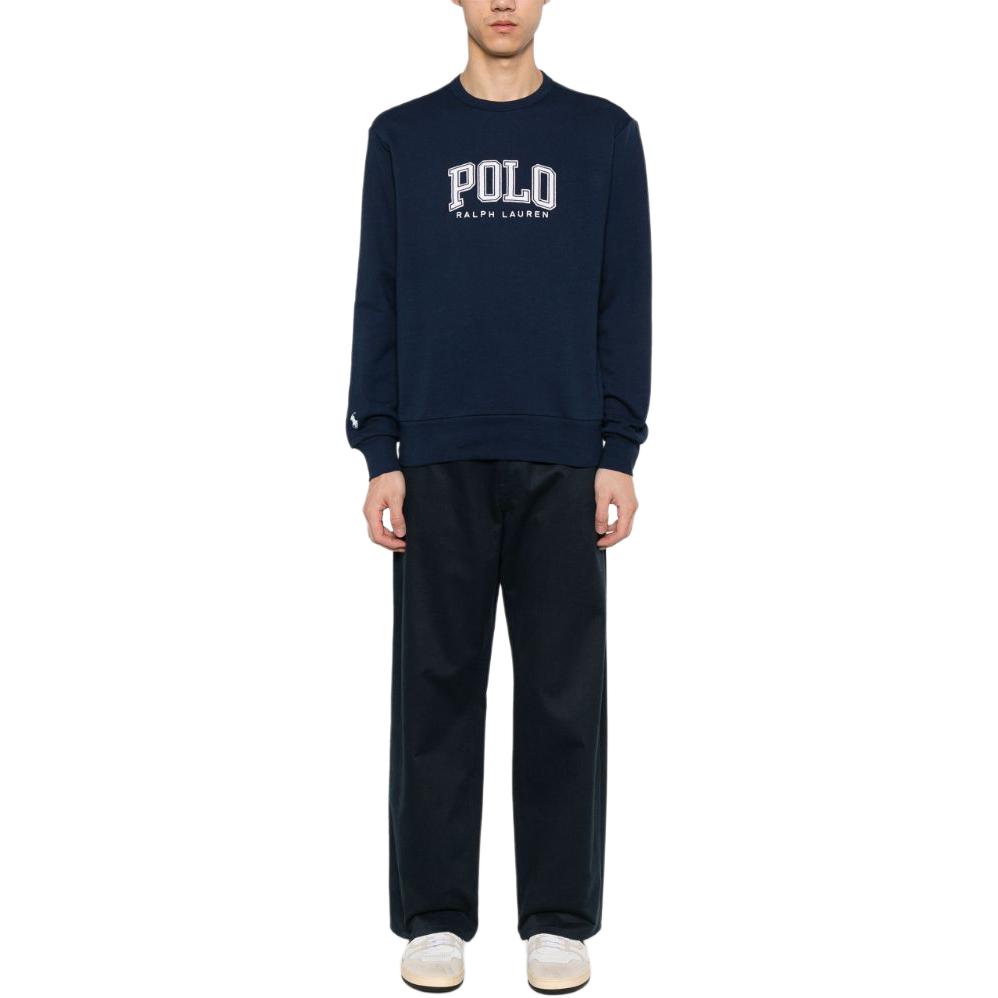 Свитшот из хлопкового микса с вышитым логотипом Polo Ralph Lauren, синий — фото 4