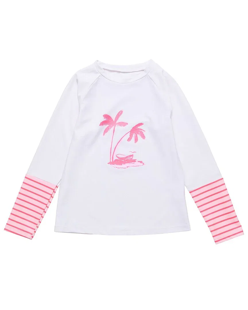 Snapper Rock Palm Island Sustainable Rash Top, белый