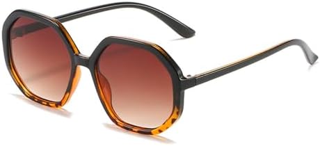 

Популярные модные многоугольные солнцезащитные очки для женщин, винтажные очки конфетных цветов, мужские солнцезащитные очки с градиентной защитой UV400 MTZJH, Black Leopard Tea