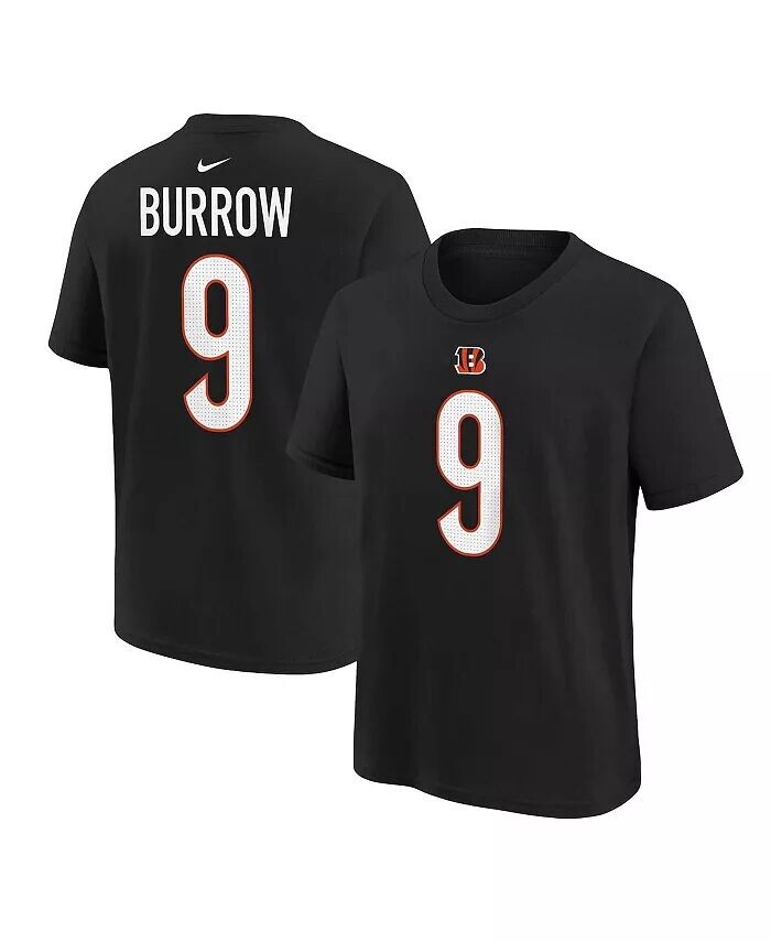 

Футболка Big Boys Joe Burrow Black Cincinnati Bengals с именем и номером игрока Nike